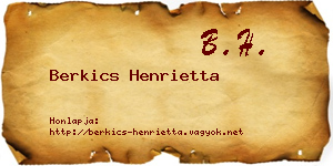 Berkics Henrietta névjegykártya