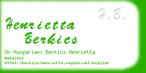 henrietta berkics business card